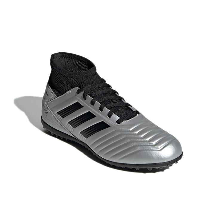 adidas Predator Tango 19.3 Comfortable Abrasion Resistant Mid Top Kids' Soccer Shoes Silver Black Patchwork G25802