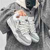 Men's Summer Sports Casual White Low-top Sneakers with Thick Sole