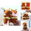 Animal Plush Toy Keyring Featuring Capybara And Bee Design With Soft Short Pile Material