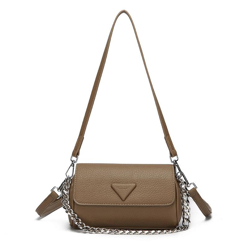 

Сумка с текстурой в стиле ретро, женская модная сумка-подушка в форме цилиндра, однотонная сумка через плечо с косым ремешком темно-серого