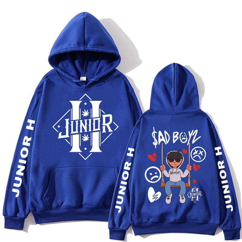 Junior H Sad Boys Harajuku Hoodie Hip Hop Men Women Pullover Fans Music Gift Casual Oversized Comfortable Fleece Sweatshirt Male