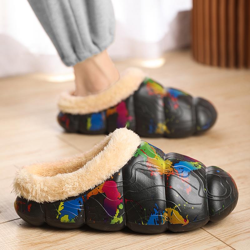 Зимние женские и мужские плюшевые тапочки — фото 5