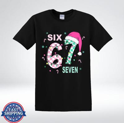 Funny Christmas 67 Santa Hat Numbers T-Shirt
