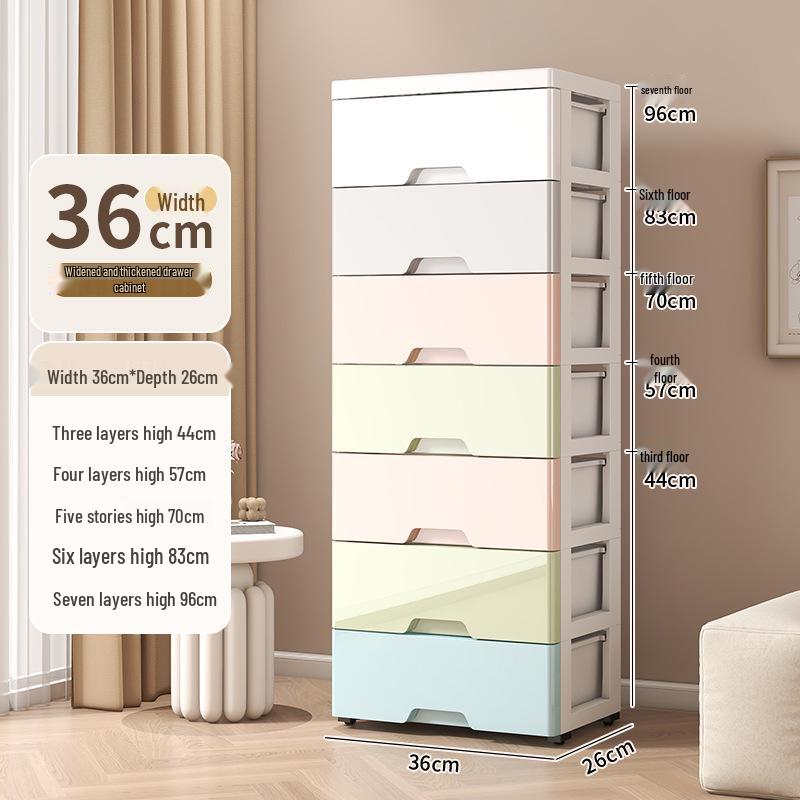 Five-Drawer Plastic Storage Cabinet for Household Organization