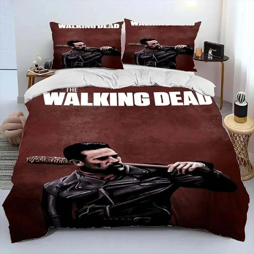 3Pcs Horror Tv The Walking Dead Lincoln Bedding Set,Duvet Cover Bed Set Quilt Cover Pillowcase,King Queen Size Bedding Set