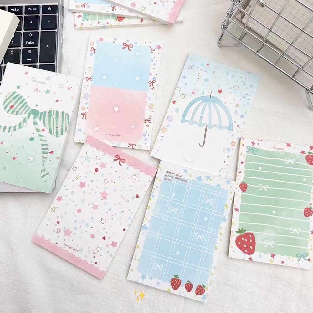 300 sheets Blue fresh small sticky note, can be used as a handheld account decoration, student portable notebook