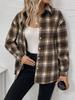 European and American Women's Plaid Turn-Down Collar Loose Casual Fashion Shirt Jacket