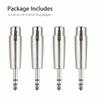 4-Pack 3-Pin XLR Female to 6.35mm Stereo Male Plug TRS Audio Cable Mic Adapter