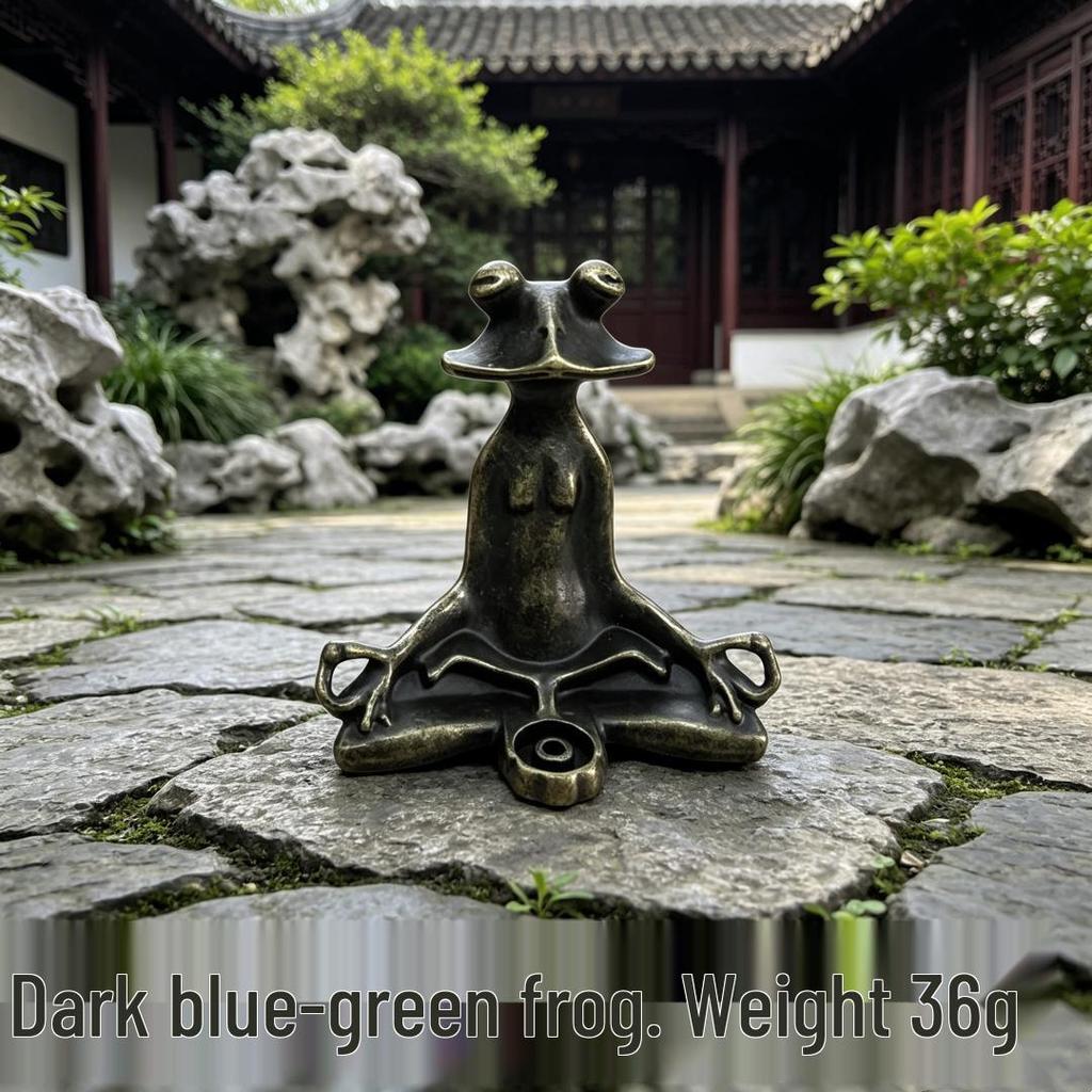 Alloy Frog Incense Holder Set - Chinese Ethnic Style for Home or Office
