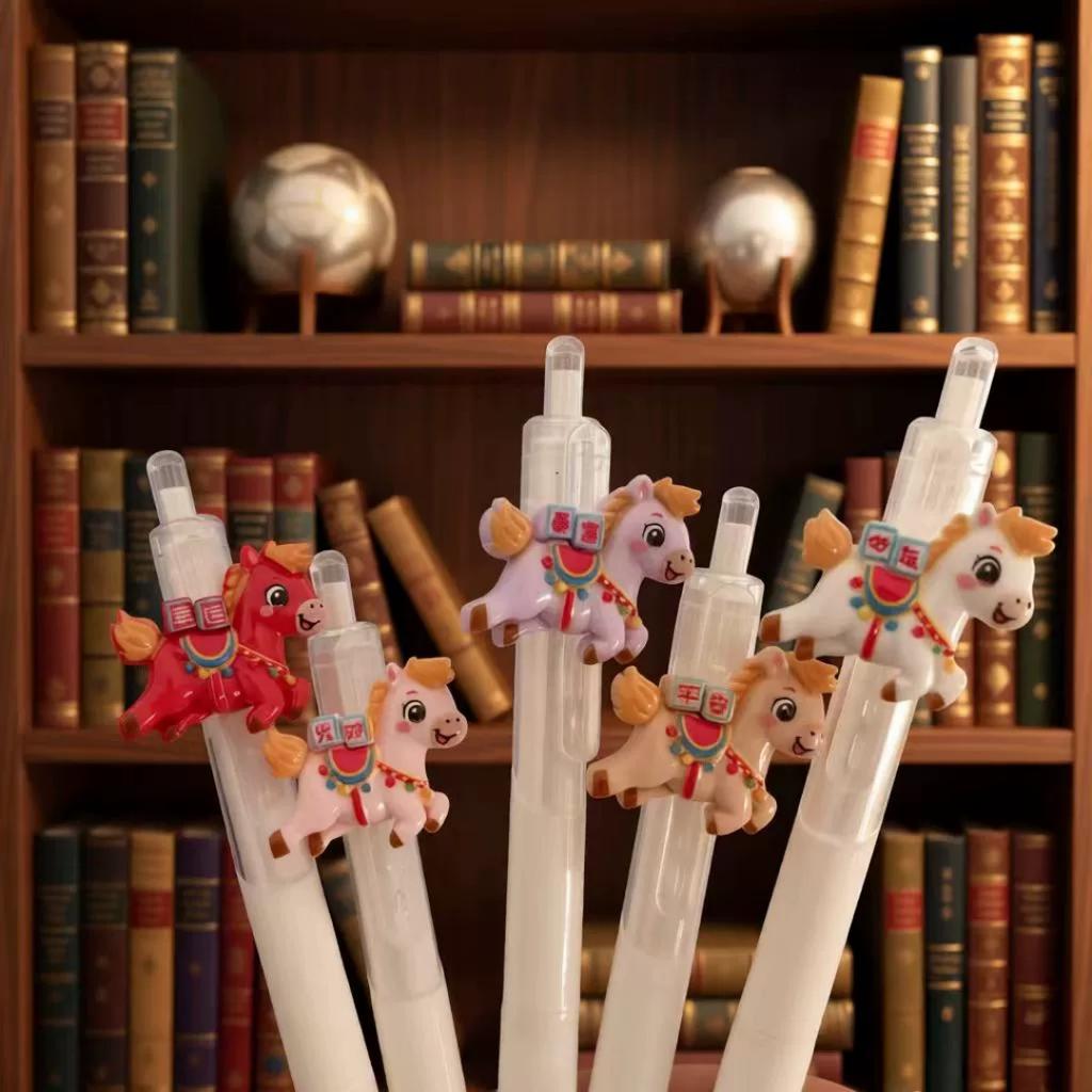 Neues Jahr des Hauses Kawaii Gelstift 0,5 mm Schnelltrocknend Rote & Schwarze Tinte - Glatte Schreibstifte Neutraler Stift Schüler Schule Büro Zubehör