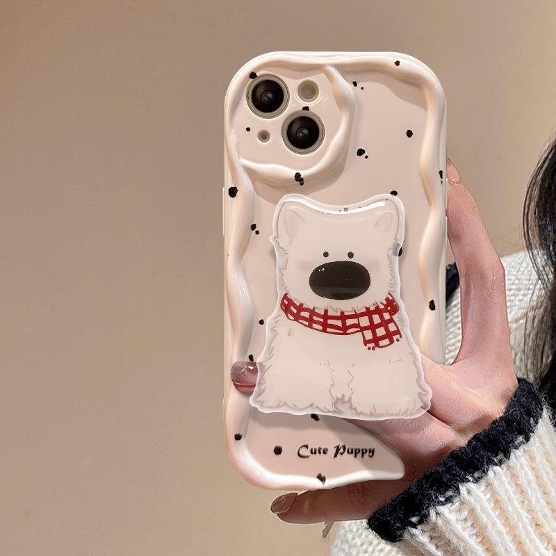 

Scarf Bear Stand Suitable for Apple 15 Mobile Phone Case IPhone13promax Transparent 14 Silicone 11/12/xs iphone 15
