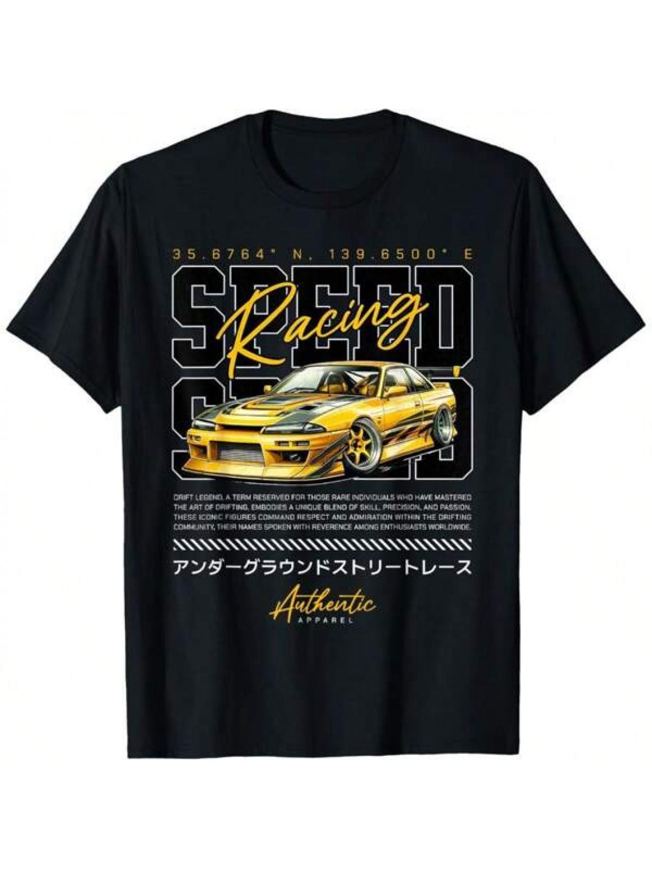 

Speed Retro Japan JDM Tokyo Drift Racing T-shirt Printed Pattern T-shirt Suitable for Hiking, Gym - Men s Summer Cotton Graph... S разноцветный