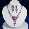 Trendy Heart-Shaped Purple Zircon Necklace & Earrings Set