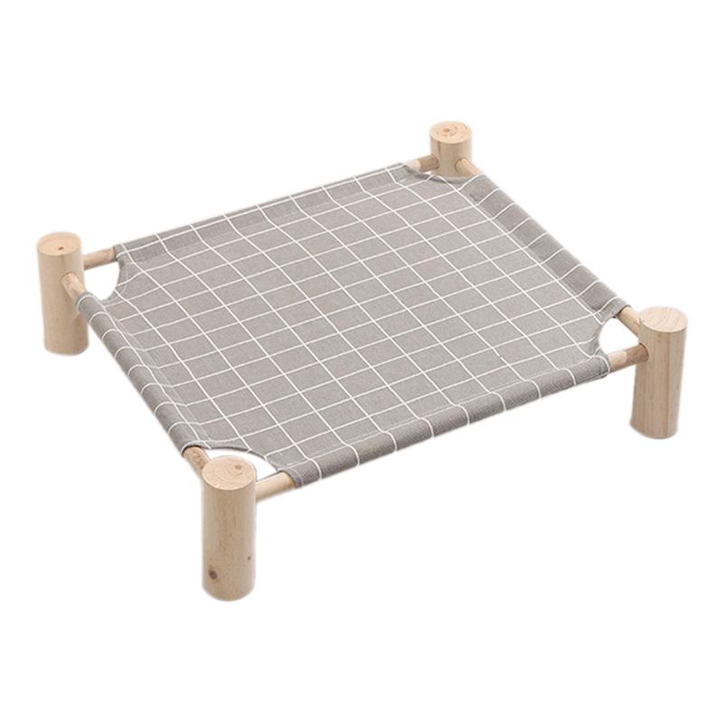 M-Modern-Cat And Dog Hammock Bed Wooden Cat Hammock Elevated Cooling Bed Detachable Portable Indoor Outdoor Pet Bed Suitable