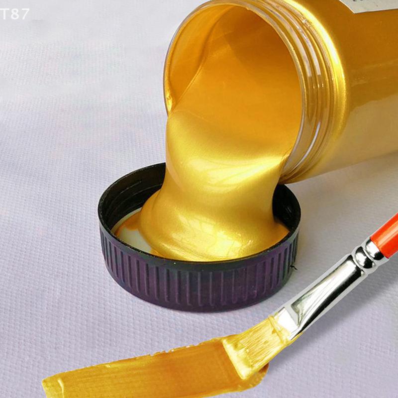 waterproof Not Faded for Statuary Coloring DIY Hand Clothes Painted Graffiti Pigments 100ml Gold Paint Metallic Acrylic Paint