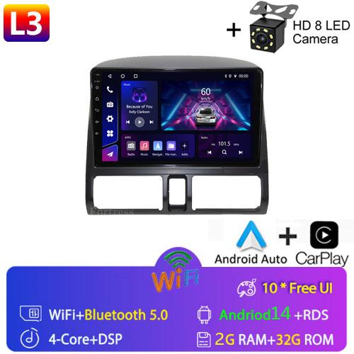 GPS Navi 9 Inch Car Multimedia Radio Video Player for Honda CR-V CRV 2 2001 - 2006 Android OS 4G Bluetooth Carplay Button Lights