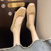 Flat-bottomed temperament apricot single shoes spring and autumn 2025 new summer gentle