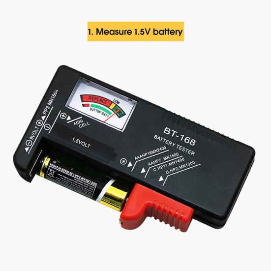 BT-168 Small Battery Tester Professional Simple Use No Battery Required High Precision Battery Checker for 1.5V 9V Button Cell Battery
