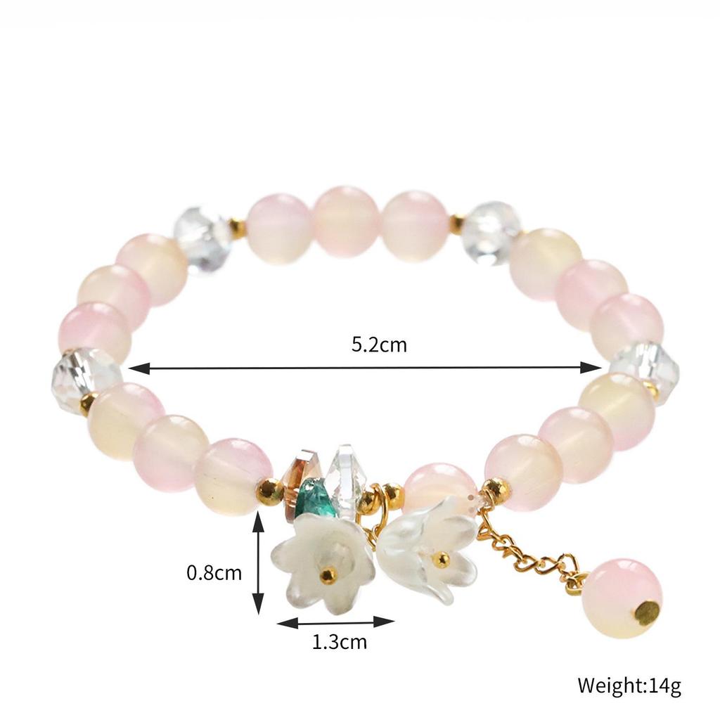 Floral Butterfly Glass Beaded Bracelet: Perfect Gift for Friends, Students, and Girls