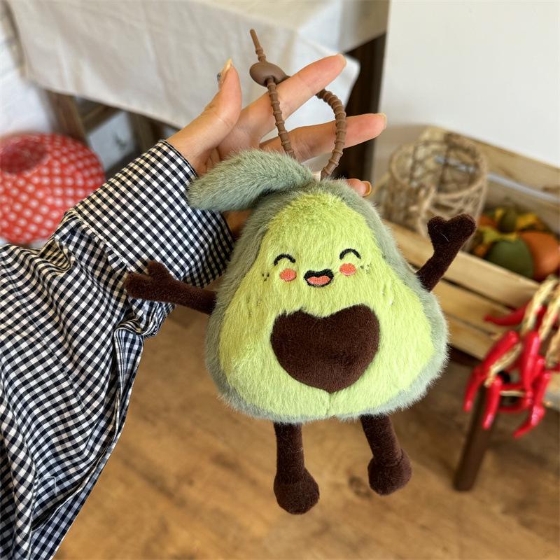 Cute Fruit Plush Keychain - Watermelon, Avocado, Apple Doll Pendant Standard авокадо