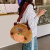 Large Capacity Capybara Shoulder Bag Cute Cartoon Doll Backpack Brown Plush Capybara Daypack  Daily