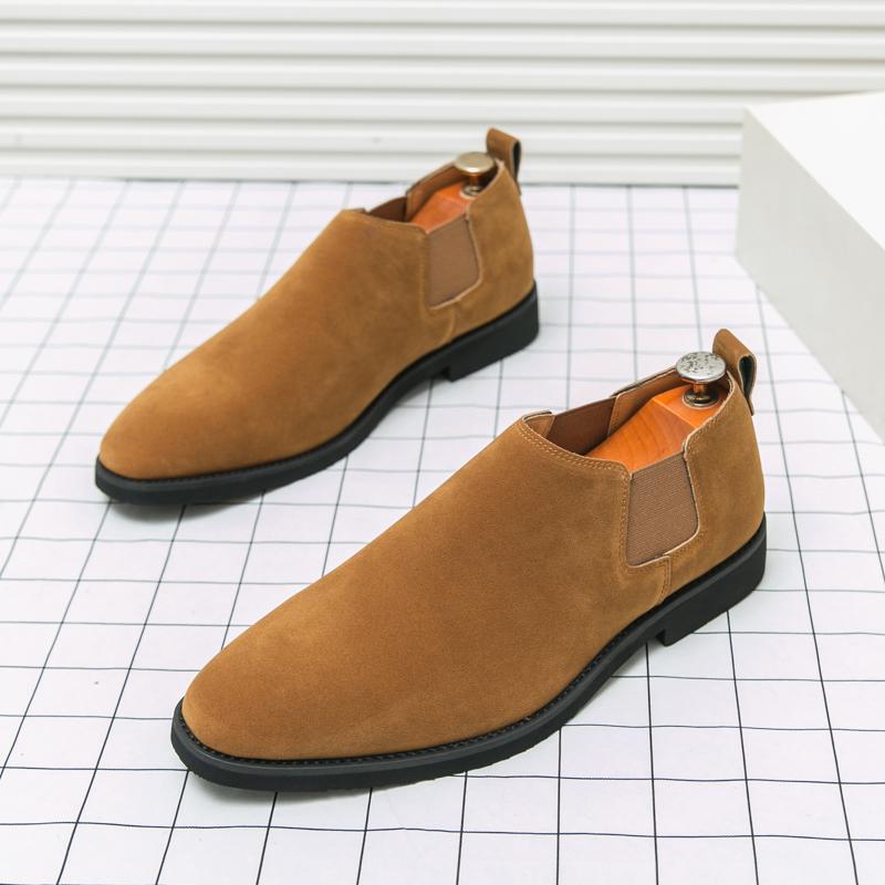 Fashion Men Business Loafers with Pointed Frosted Surface Lightweight Comfortable Fashionable and Formal Shoes In Sizes 38-48 Men Shoes