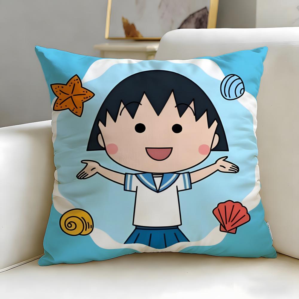 

classic anime Chibi Maruko Chan Cushion Cover Soft & Easy-Wash Pillow Case – Versatile for Couch, Bed, Travel and Office 30cmx30cm