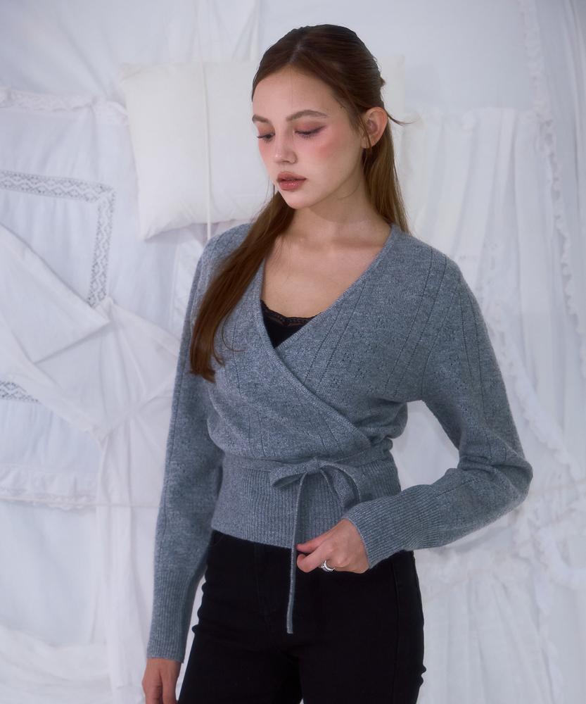 ROSEFRANTZ Muse Wrap Rib Knit [Gray]