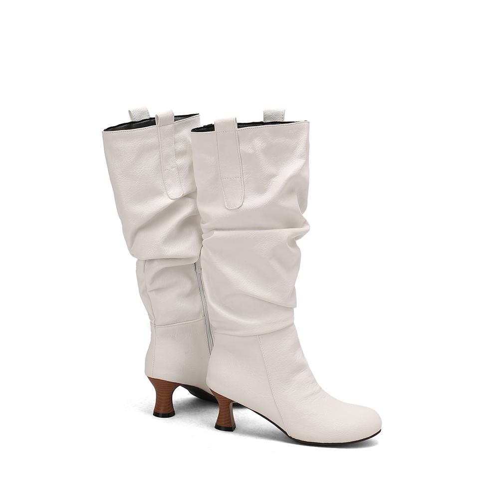 Yellow Pink Women Knee High Boots High Heel Big Size 50