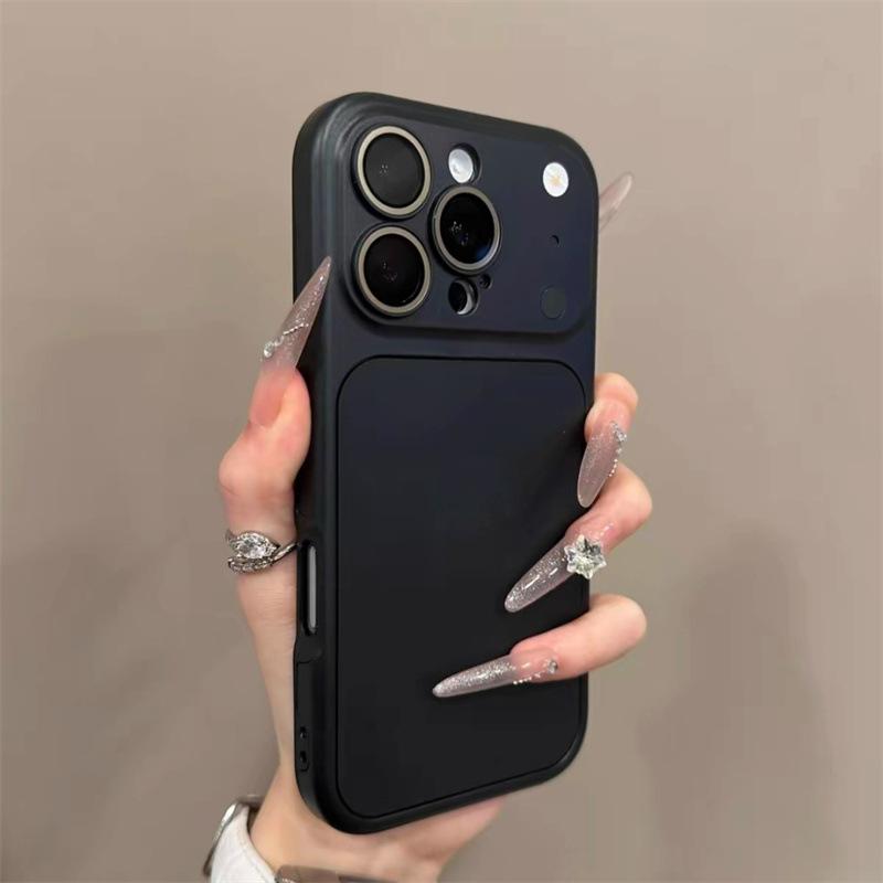 2-In-1 large window, suitable for iPhone17Pro mobile phone case, Apple 16Pro solid color 15Pro lens film 14.