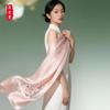 Chinese Style Peony Embroidered Mulberry Silk Scarf