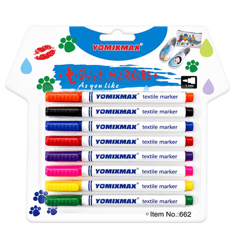 8-Color Fabric Marker Set for DIY and Kids' Graffiti