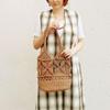 Rootote 1149 Women's Small Shoulder Knit Bag LT Deli Macrame-C (01 Gray)
