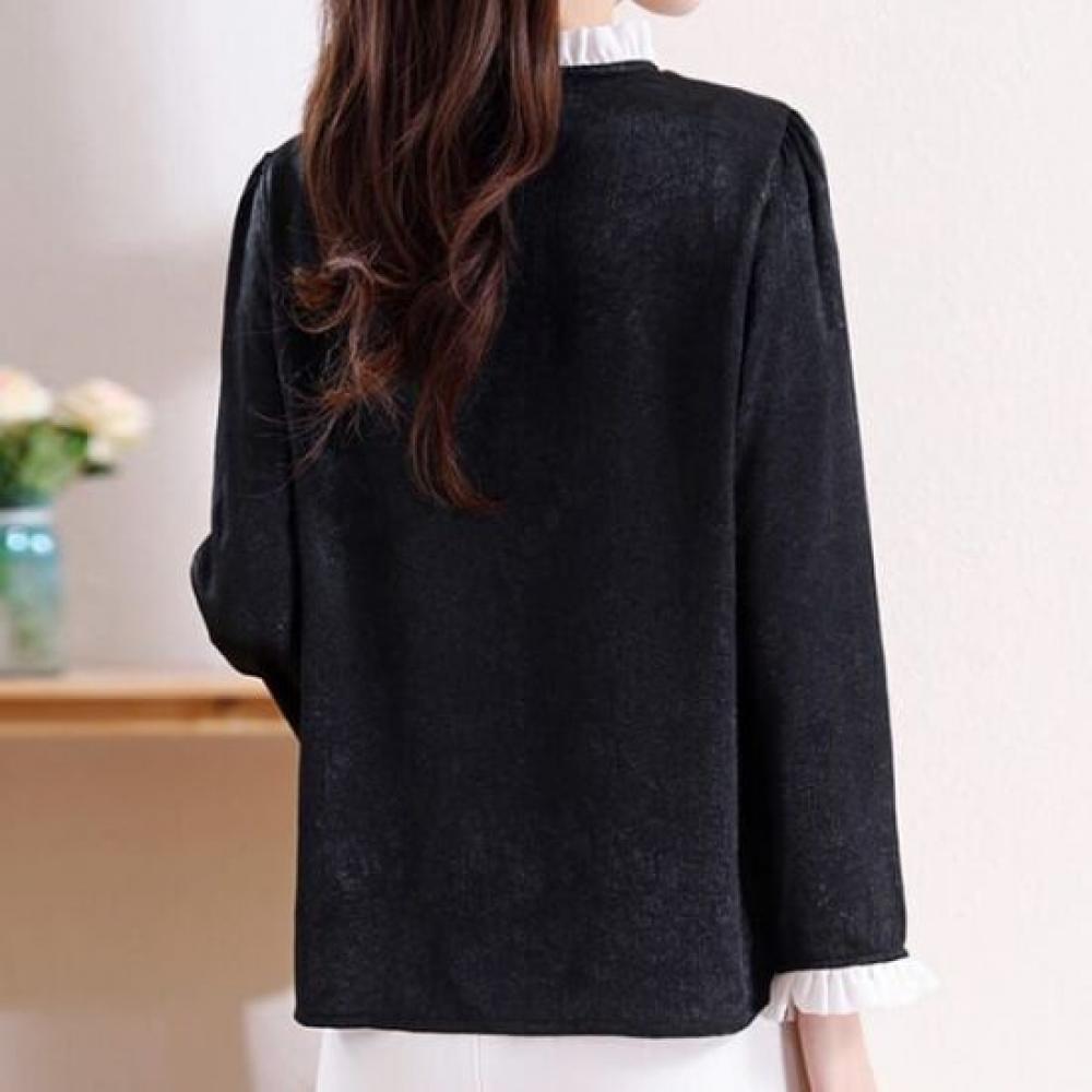 Navava Women Vintage Classic Button Long Sleeve Blouse Nb2511