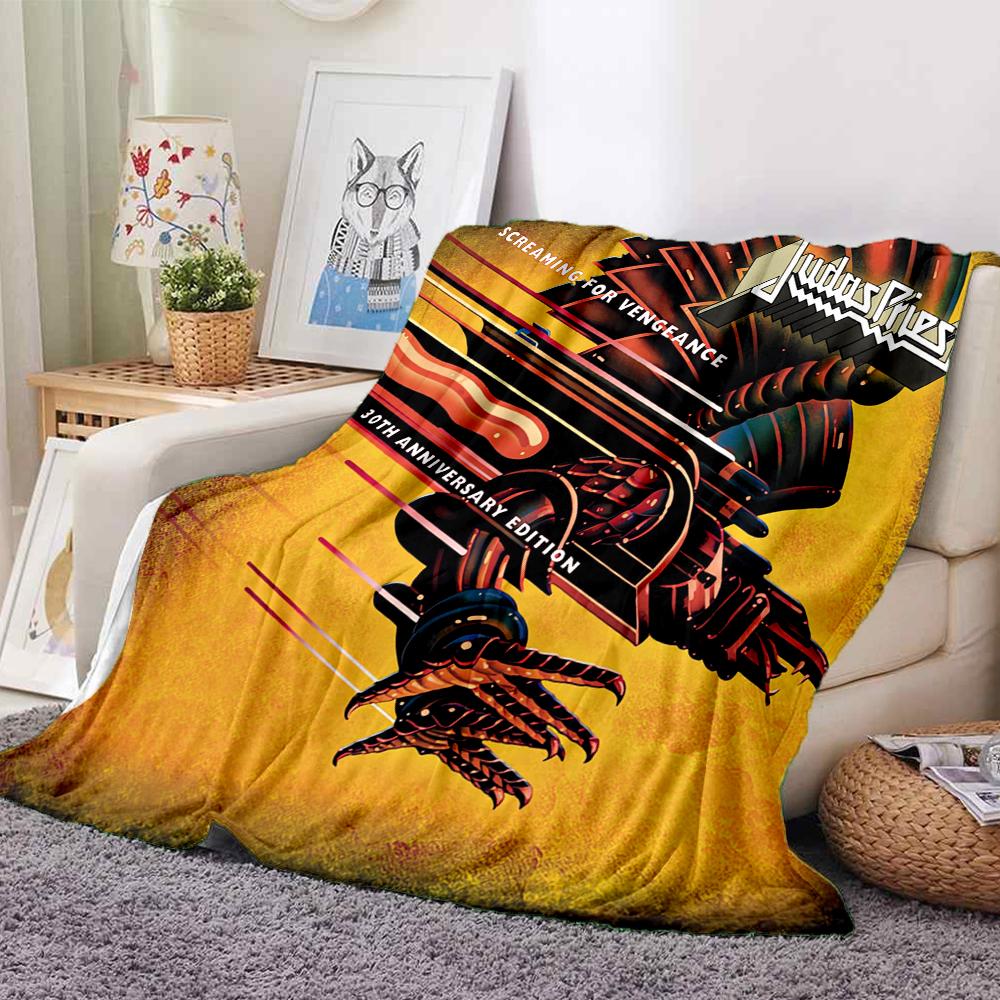 1Pc Judas Priest Anniversary Edition Blanket Soft And Comfortable Casual Warm Camping Travel Christmas Halloween Xmas Gift M928398