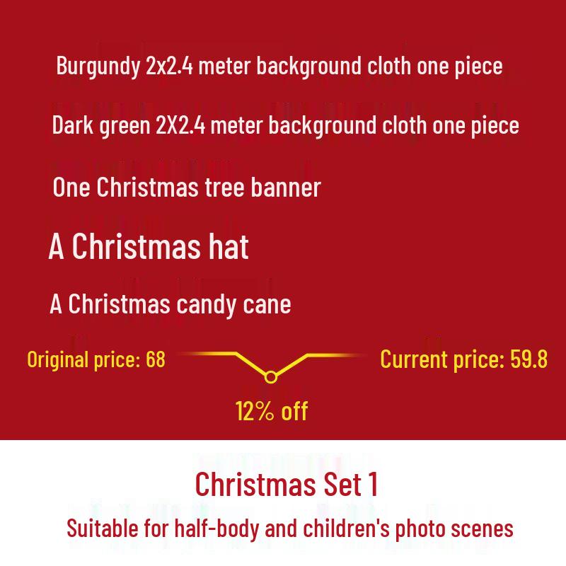 Dark Green & Wine Red Solid Color Christmas Photo Backdrop for Live Streams & Kids Photography