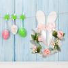 Easter Wreaths For Front Door Cute Easter Weatherproof Artificial Bunny Ear Wreath Outdoor Decorations For Bedroom Party