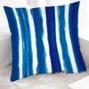 1pc, Blue Vertical Stripes Watercolor Style Pattern Pillowcase, Home Decor Cushion Cover, Suitable for Vacation Homes, Entertainment Cars, Bedrooms, S