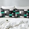 Grid Square Three-Piece Quilt Cover 3D Digital Printing Bedding Set Bed Cover