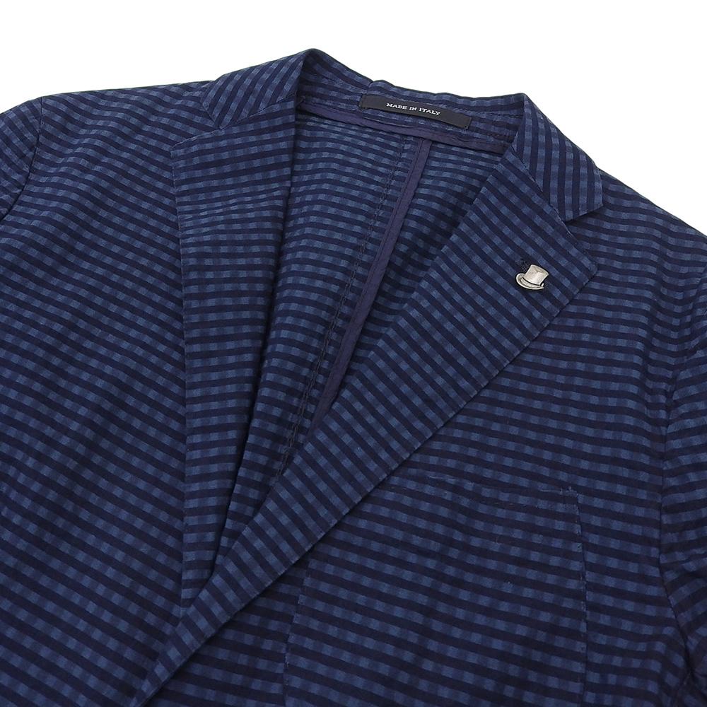 TAGLIATORE SAHARA Men's Cotton Gingham Check Tailored Jacket, Navy, Size 44 Jacket 44 NavyUsed