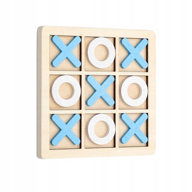 Tic-Tactics Game For Children Wooden Colorful 14X14Cm Blue