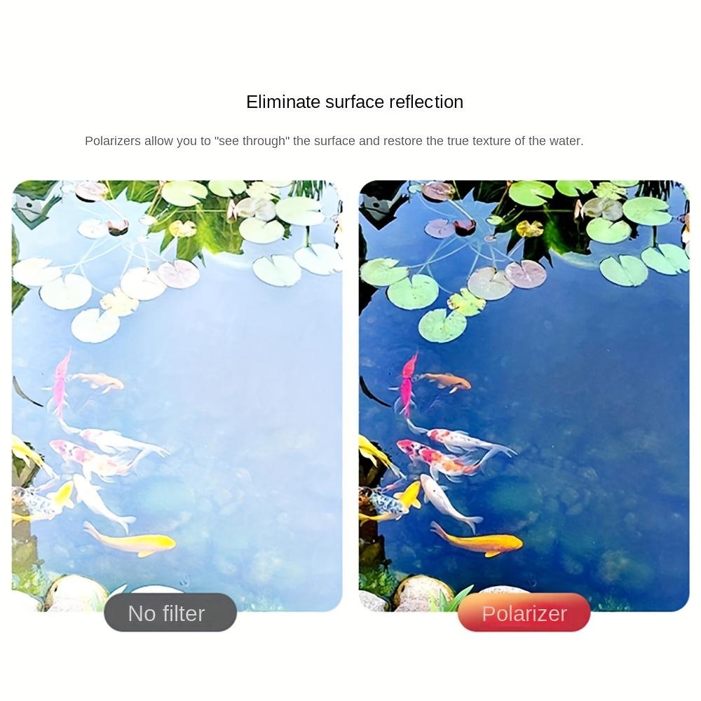 52mm Clip-On Cpl Phone Camera Lens Filter, Ultra-Thin Circular Polarizing Filter, Enhances Color Saturation, Reduces Glare