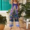 Women's Casual Jumpsuit Sleeveless Christmas Printed Cotton Jumpsuit