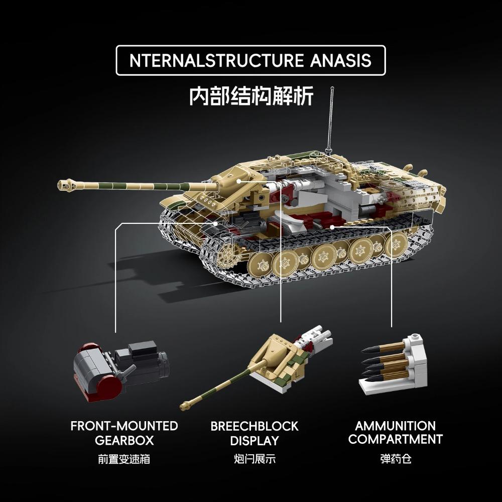 TK2 New Product 8005 German Leopard Tank 131 Fighter Vehicle Building Set with Complete Internal Structure Military Model Displa