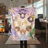 Cardcaptor Sakura Group & Magical Pattern Flannel Blanket, Comfortable for All Seasons, Home Decor, Warmth and Comfort, Perfect for Gifts.