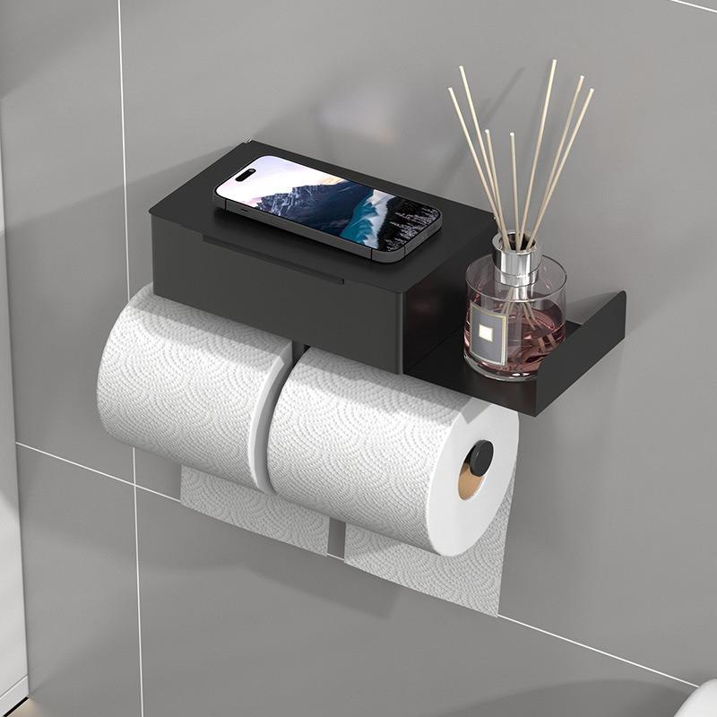 1PCS Stainless Steel WipeToilet Paper Holder - Bathroom Wall-Mounted No Drill Paper Towel Dispenser Rack for Toilet Bathrooms