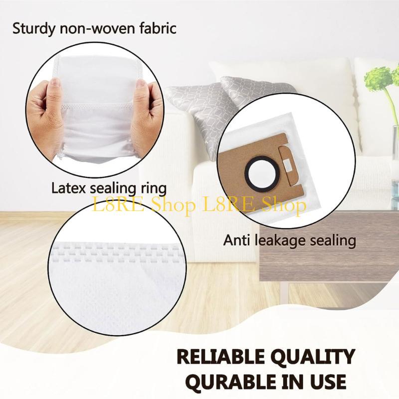 L8RE Robot Vacuum Cleaner Nonwoven Fabric Garbage Dust Bags for D10 D10s 8x