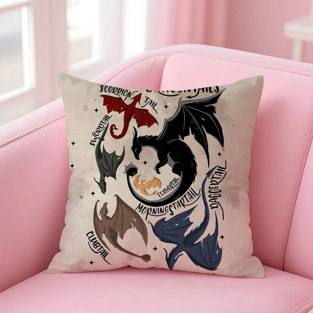 F-Fourth W-Wing Dragon Pillow Case Comfort Sofa Bed Silky elegant Invisible zipper Custom Decorative cushion cover