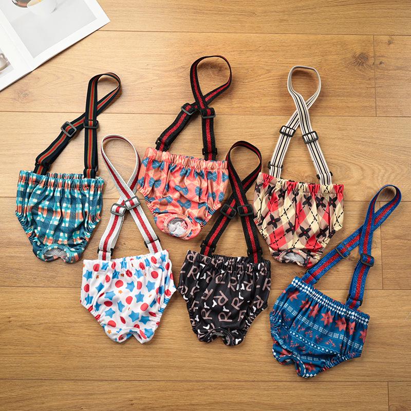 Large Dog Washable Menstrual Pants with Suspenders - Reusable and Safe Pet Physiological Wear.