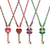 Colorful Lucky Four Leaf Drop Oil Pendant Necklace Lightweight Dainty Jewelry For Daily Wear Or Special Occasions
